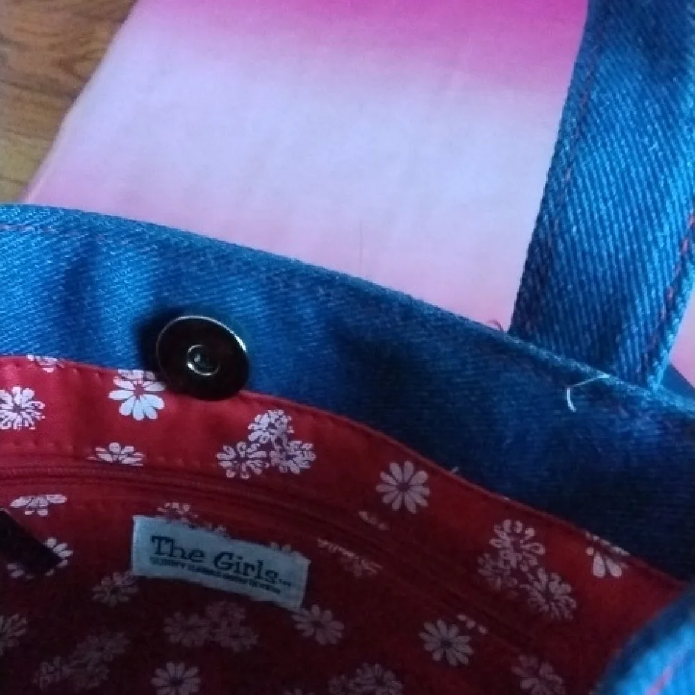 The Girls Blue Denim Tote and Pouch Set